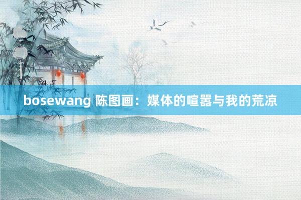 bosewang 陈图画：媒体的喧嚣与我的荒凉