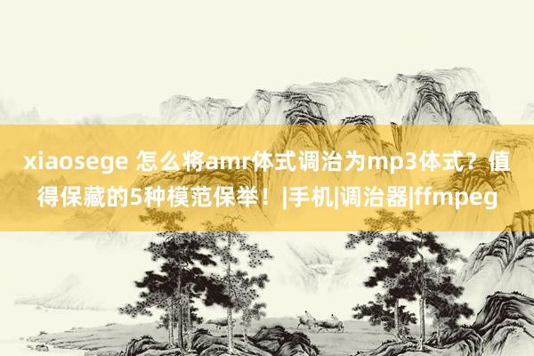 xiaosege 怎么将amr体式调治为mp3体式？值得保藏的5种模范保举！|手机|调治器|ffmpeg